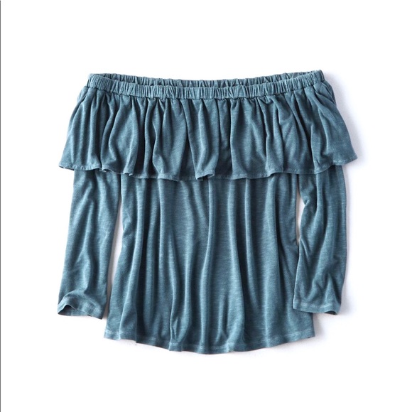 American Eagle Soft & Sexy Off the Shoulder Shirt - Picture 4 of 7